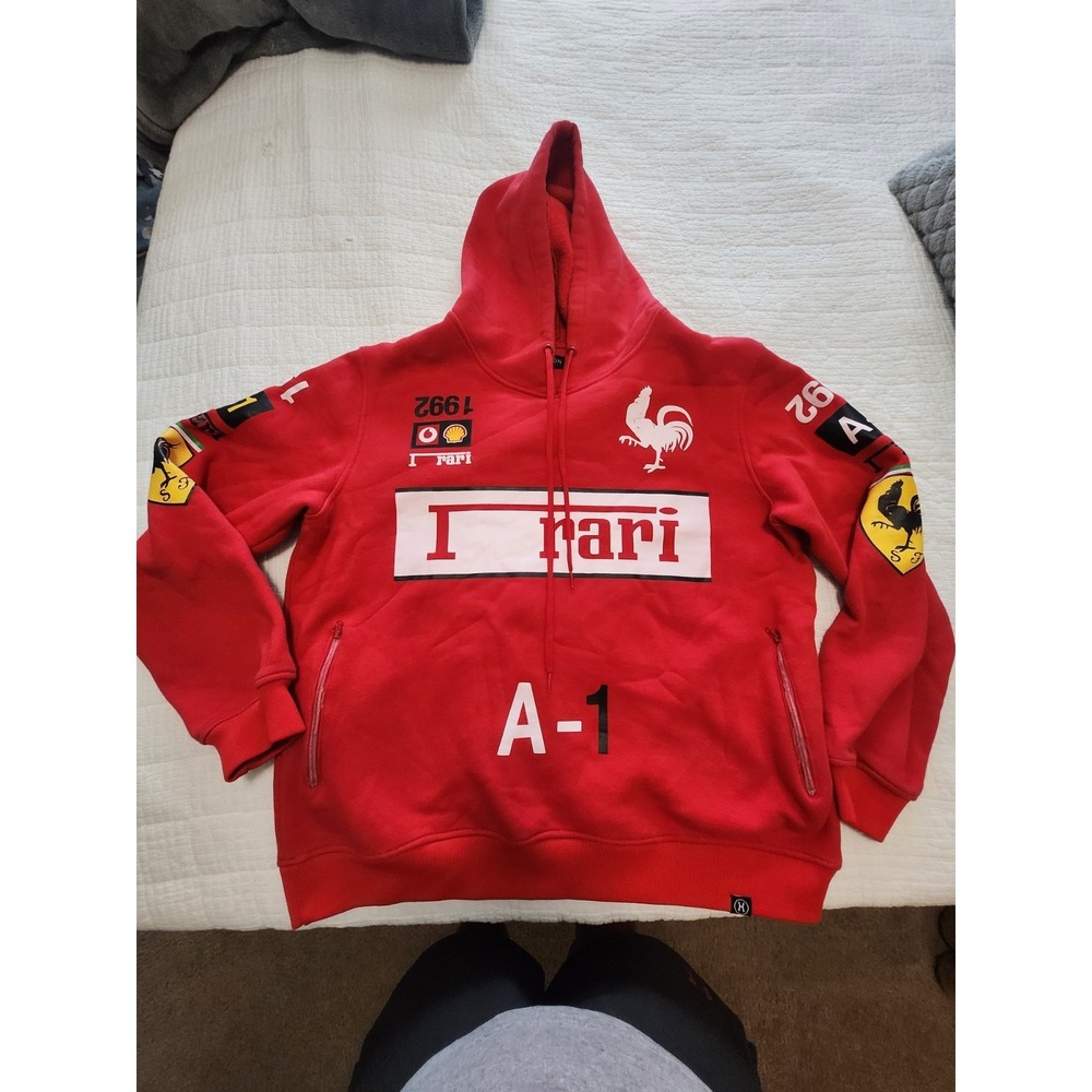 Hudson Outerwear Racing Ferrari  A-1 Hoodie 1992 Rare Sz XL